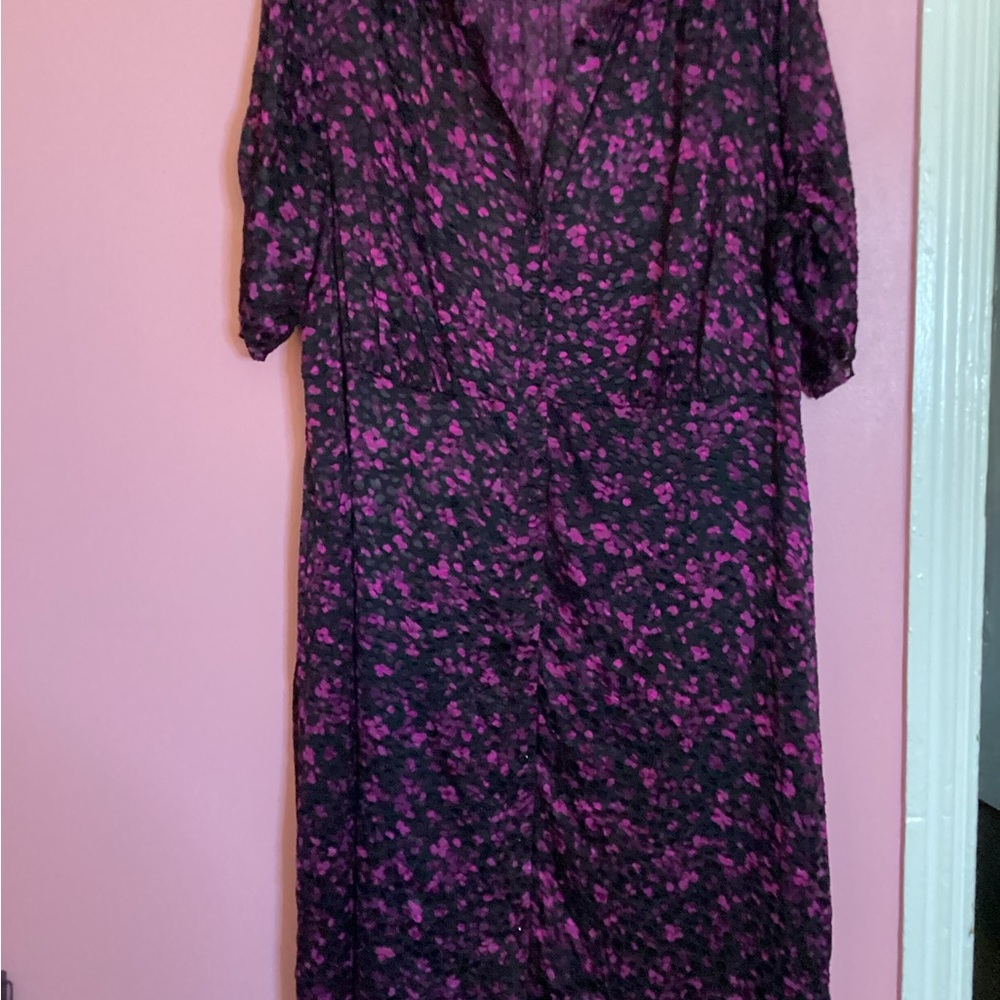Elegant Purple and Black Women's Dress